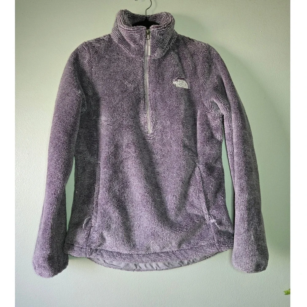 The North Face Lavender Plush Fleece Quarter Zip Pullover Womens Medium Cozy
